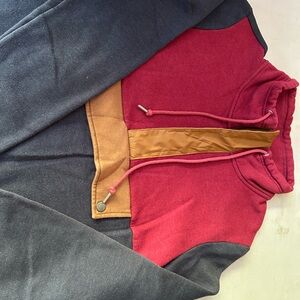 Colorblock Hoodie with Drawstring